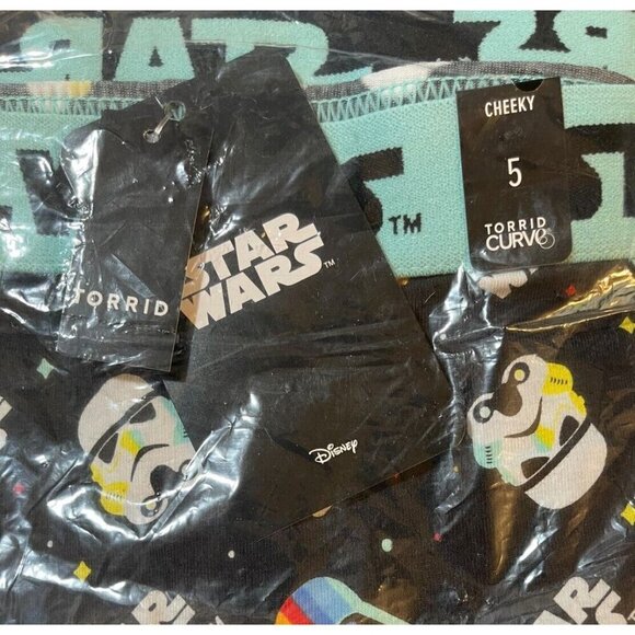 Star Wars + 5 Character Heads Graphic Logo Name Waistband Cotton Cheeky Panties - Picture 6 of 6